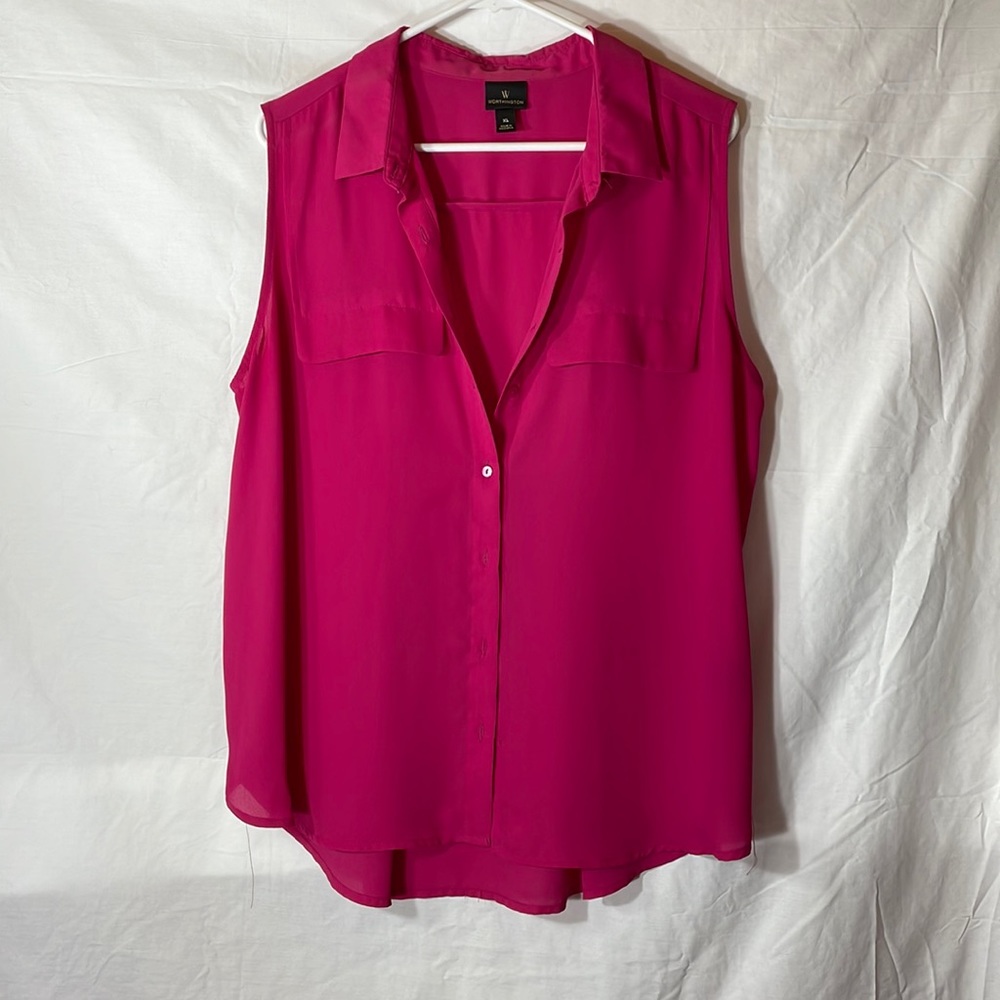 XL Pink Sleeveless Worthington Top